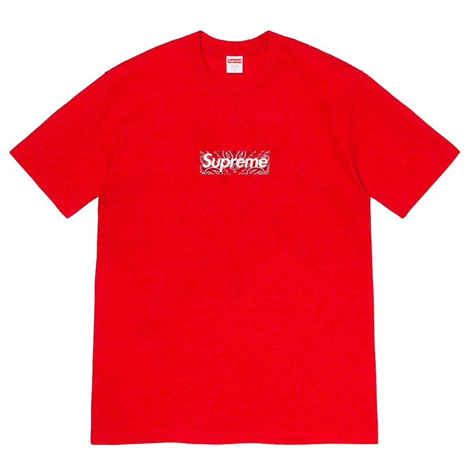 Supreme Bandana Box Logo Tee Red - EdenClothingCo