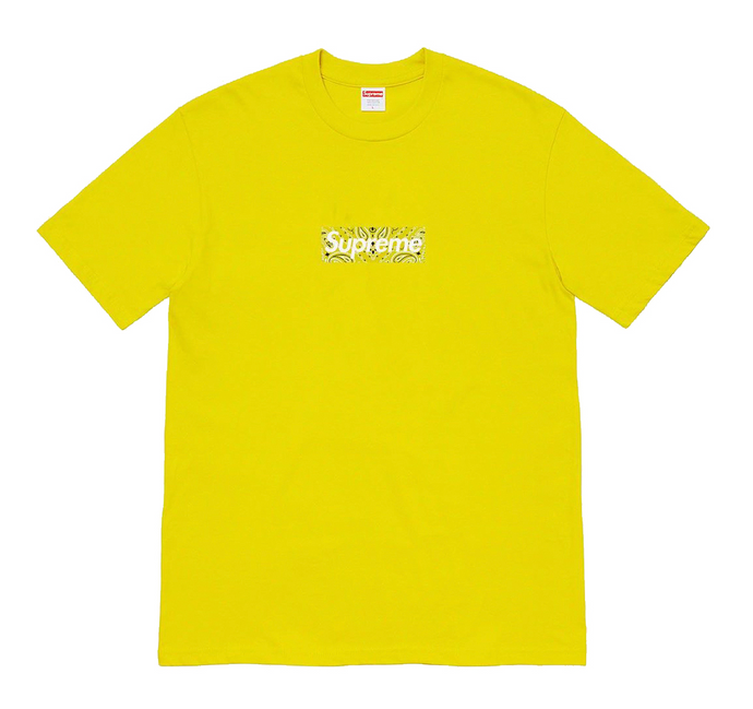 Supreme Bandana Box Logo Tee Yellow - EdenClothingCo