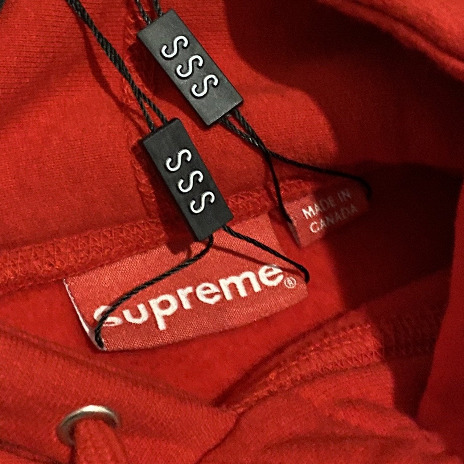 Red supreme hoodie medium box logo
