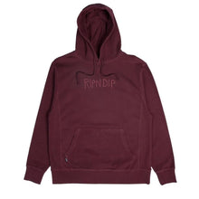 Load image into Gallery viewer, RIPNDIP Tonal Loopback Burgundy Hoodie - EdenClothingCo
