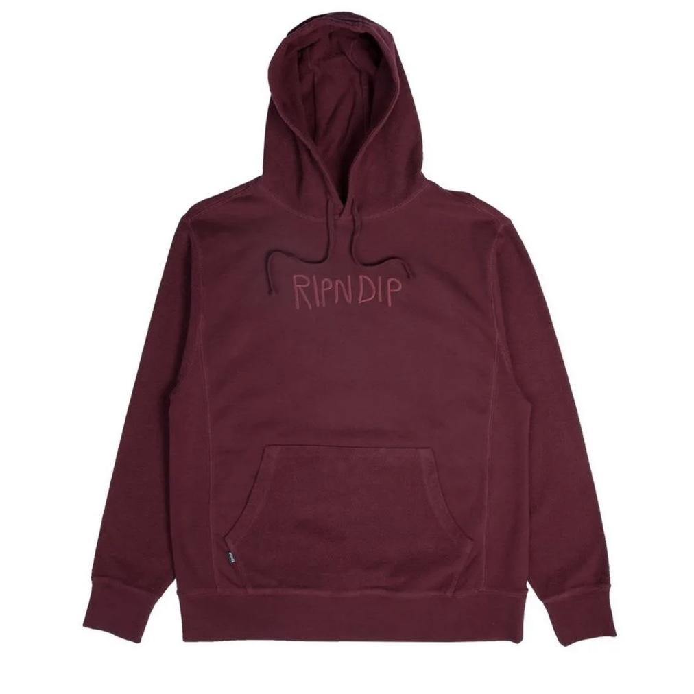 RIPNDIP Tonal Loopback Burgundy Hoodie - EdenClothingCo