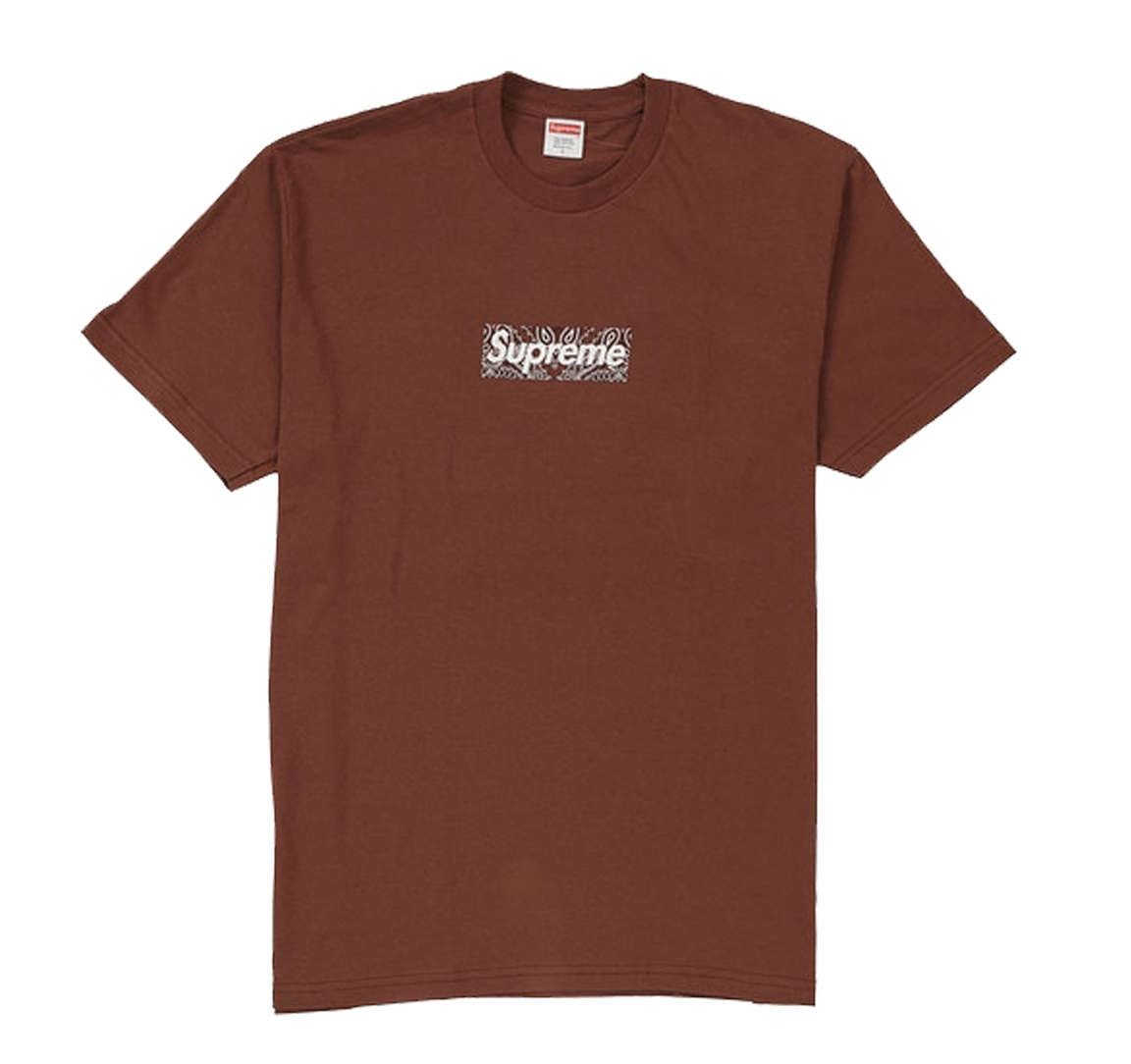 Supreme Bandana Box Logo Tee Brown - EdenClothingCo